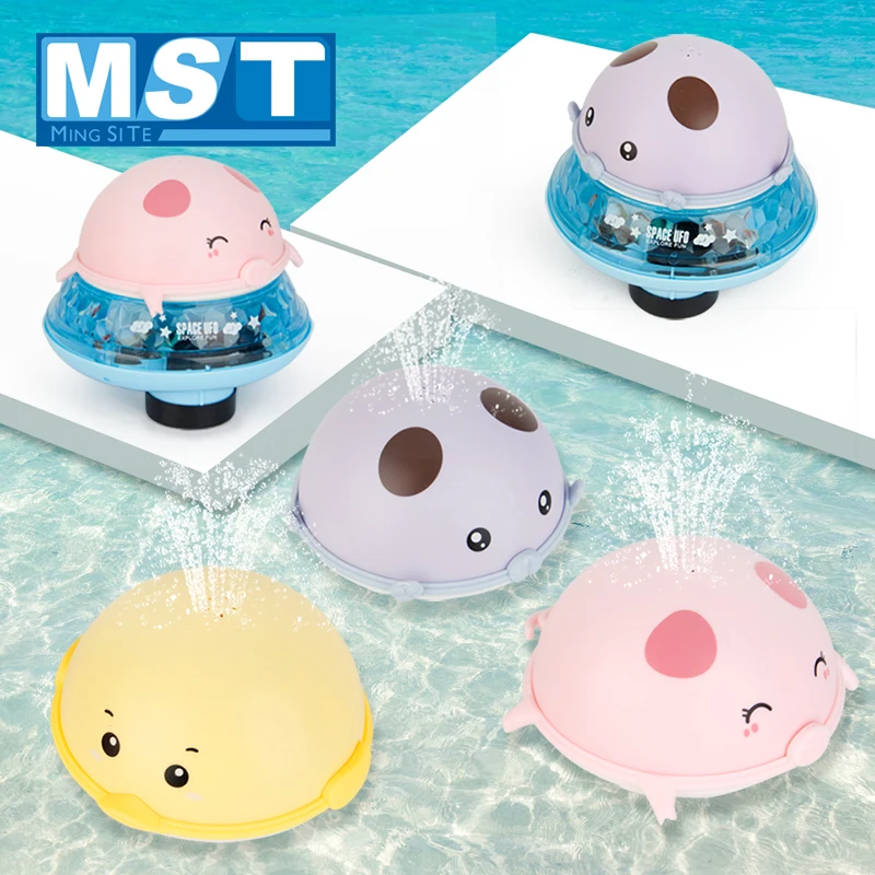 

Baby Bath Toys Spray Water Sprinkler Ball Shower Floating Toy Reaction Flashing Rotate Music Bathroom Water Games Kids Gifts