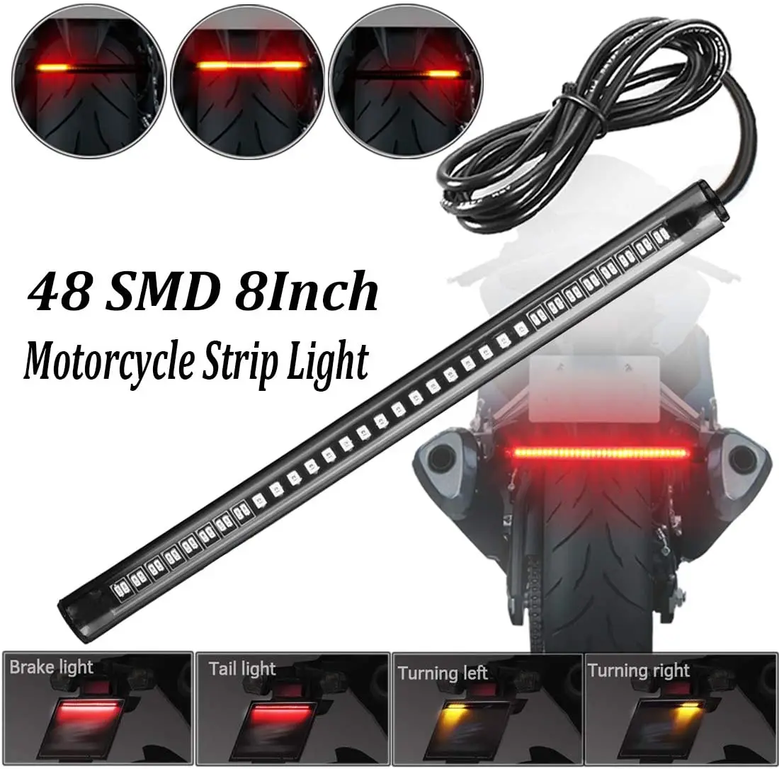 Motorcycle LED Signal Light Strip DRL With Turn Signal 2 In 1 Two-colors Brake Led Bar For Car Scooter Lamp Moto Accessories 12V