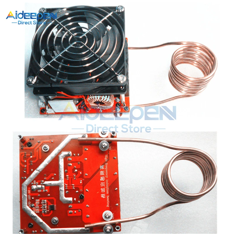 DC 24-36V 1000W 20A DIY ZVS Induction Heating Board Flyback Driver Heater Cooker Module+ Ignition Coil Diy Kit With Fan