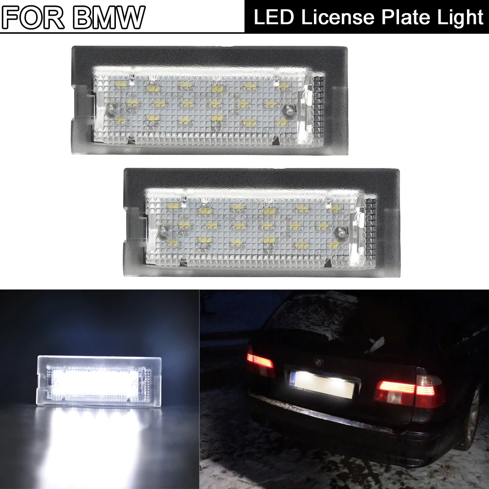 2Pcs LED License Plate Light Number Plate Lamp For BMW 5-Series E39 5-Door Wagon Touring 520i 520d 525i 525d 530i 530d 1996-2002