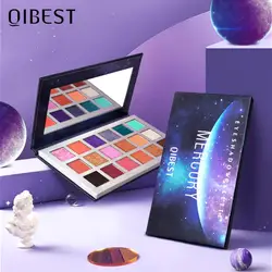 Qibest-マットアイシャドウパレット,18色,ミラー付き,キラキラ,アイシャドウ,耐水性,メタリック,ヌードアイピグメントパレット