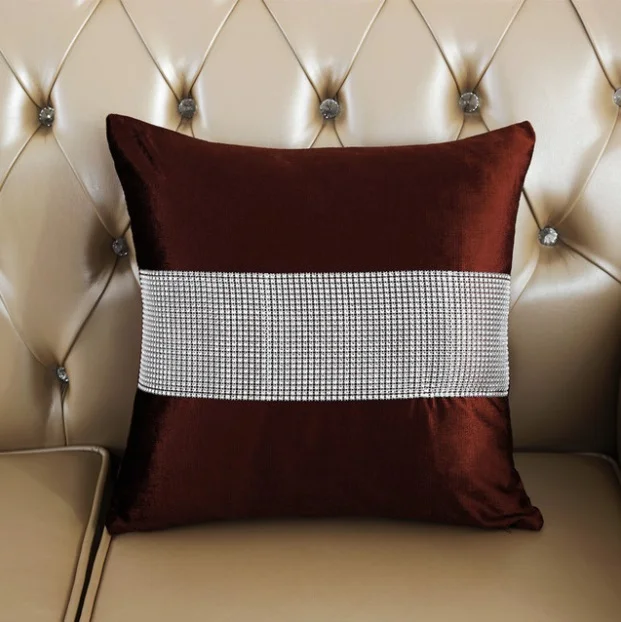 

Decorative Pillow Case Flannel Diamond Patckwork Modern Simple Throw Cover Pillowcase Party Hotel Home Textile 45cm*45cm