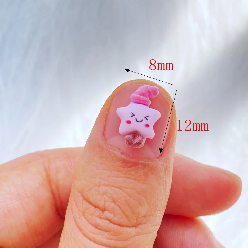 50Pcs New Cute Mini Star Resin Figurine Crafts Flatback Cabochon Ornament Jewelry Making Hairwear