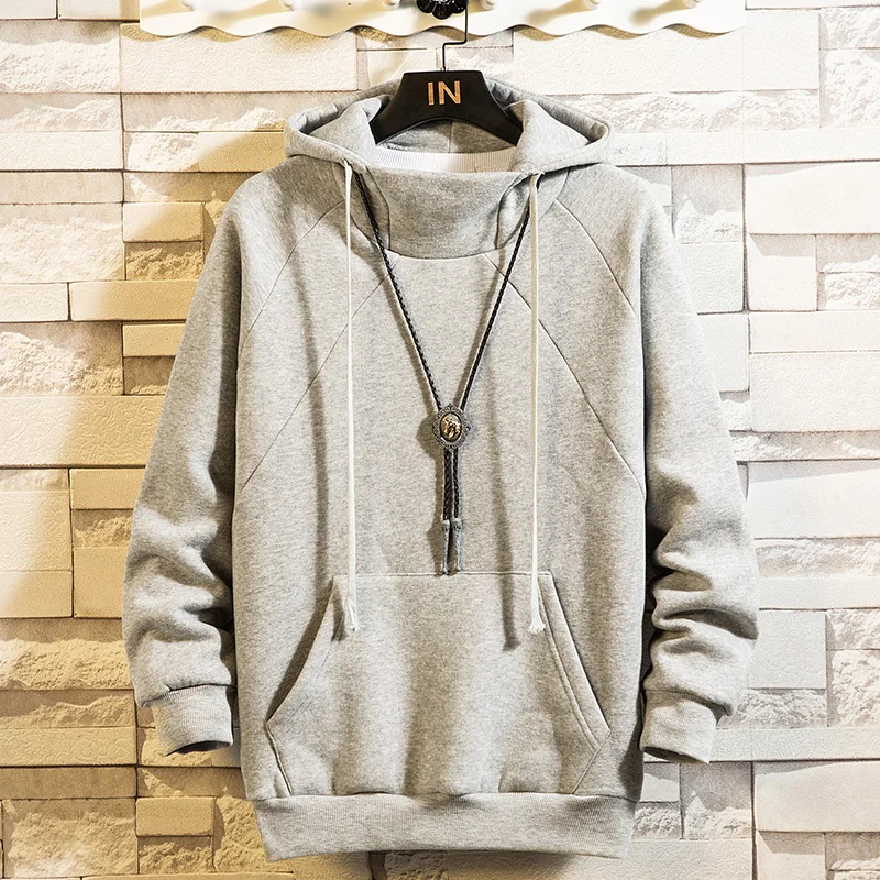 

Hoodies Men 2021 Autumn Sweatshirts Men Casual Loose Solid Cotton Long Sleeve Male Tracksuit Sudadera Pullovers Hooded Jacket