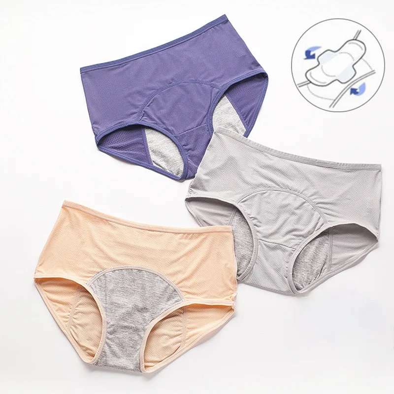 

Leak Proof Menstrual PantiesWomen Underwear Pants Cotton Period Waterproof Underpants Plus Size Woman Lingerie