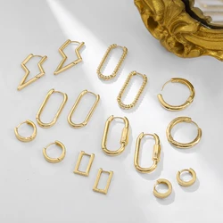 Orecchini a cerchio intrecciati geometrici minimalisti per le donne orecchini a cerchio semplici piccoli e grandi dichiarazione Huggie Fashion Jewelry