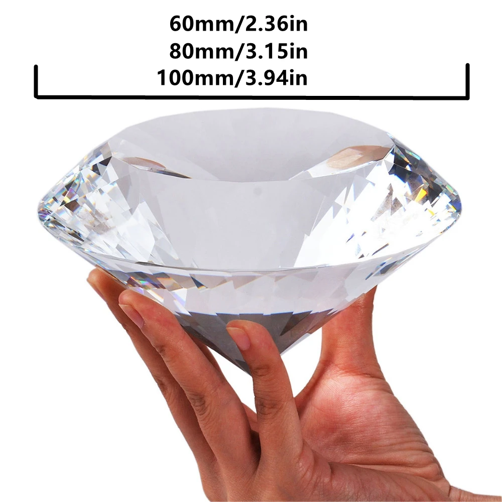 60-100mm Colorful Crystal Glass Diamond Paper Weight Gorgeus  Wedding Decoration  Valentine Gifts