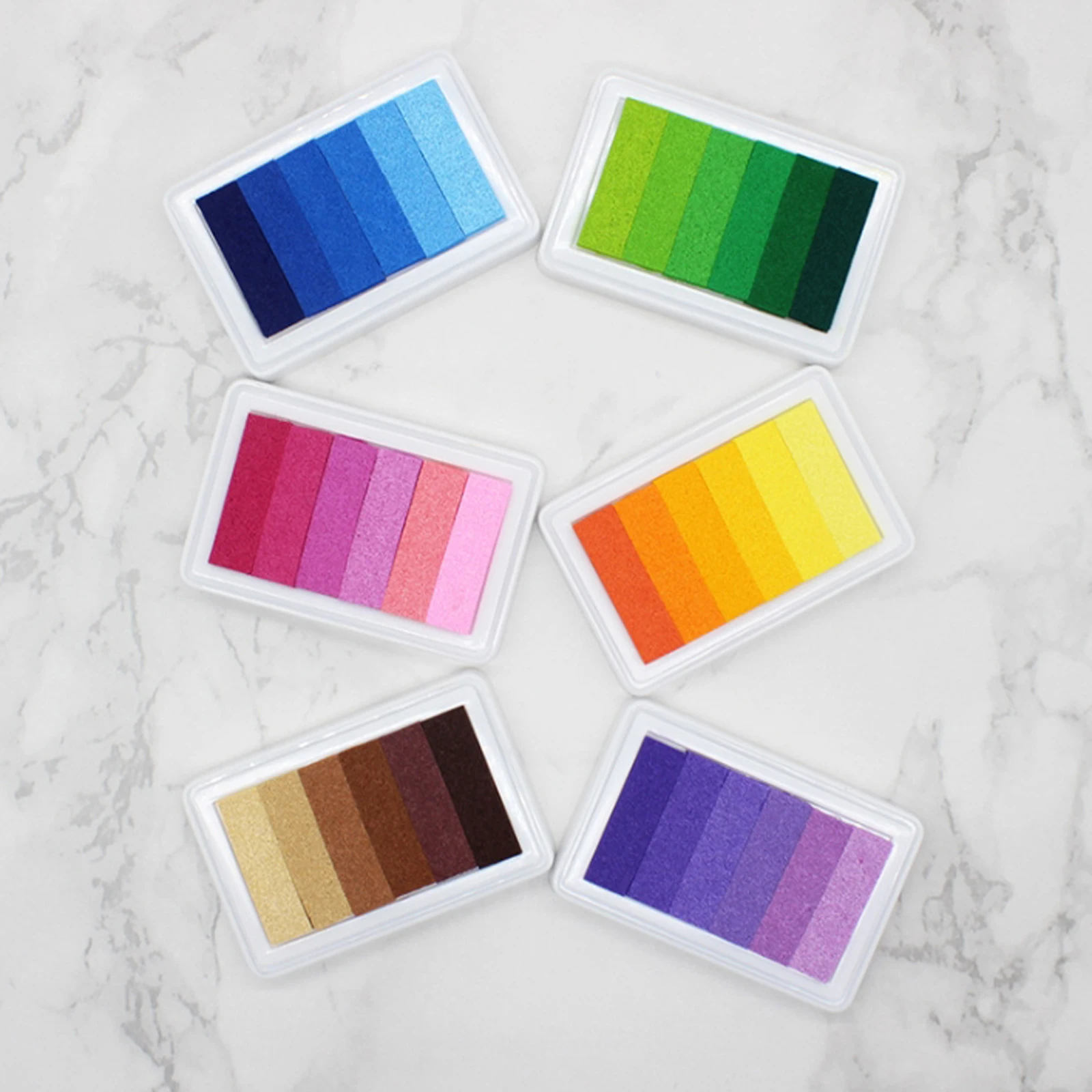 Creative Stationery DIY Rubber Stamp Six-color Gradient Ink Pad -pack of 6