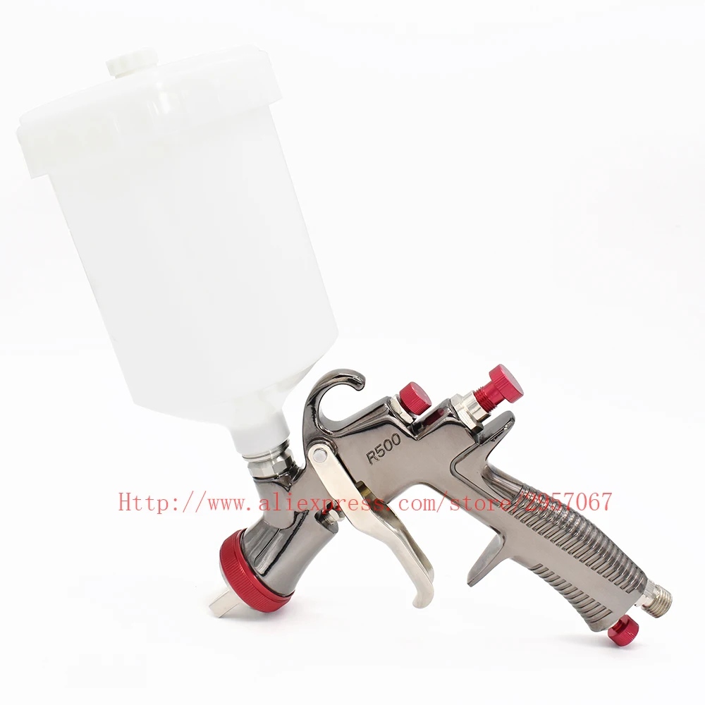 R500 Spray Gun high quality LVLP Paint Spray Gun 1.3mm Car Paint Gun Gravity Feed Airbrush Sprayer with 600cc Paint mixing cup