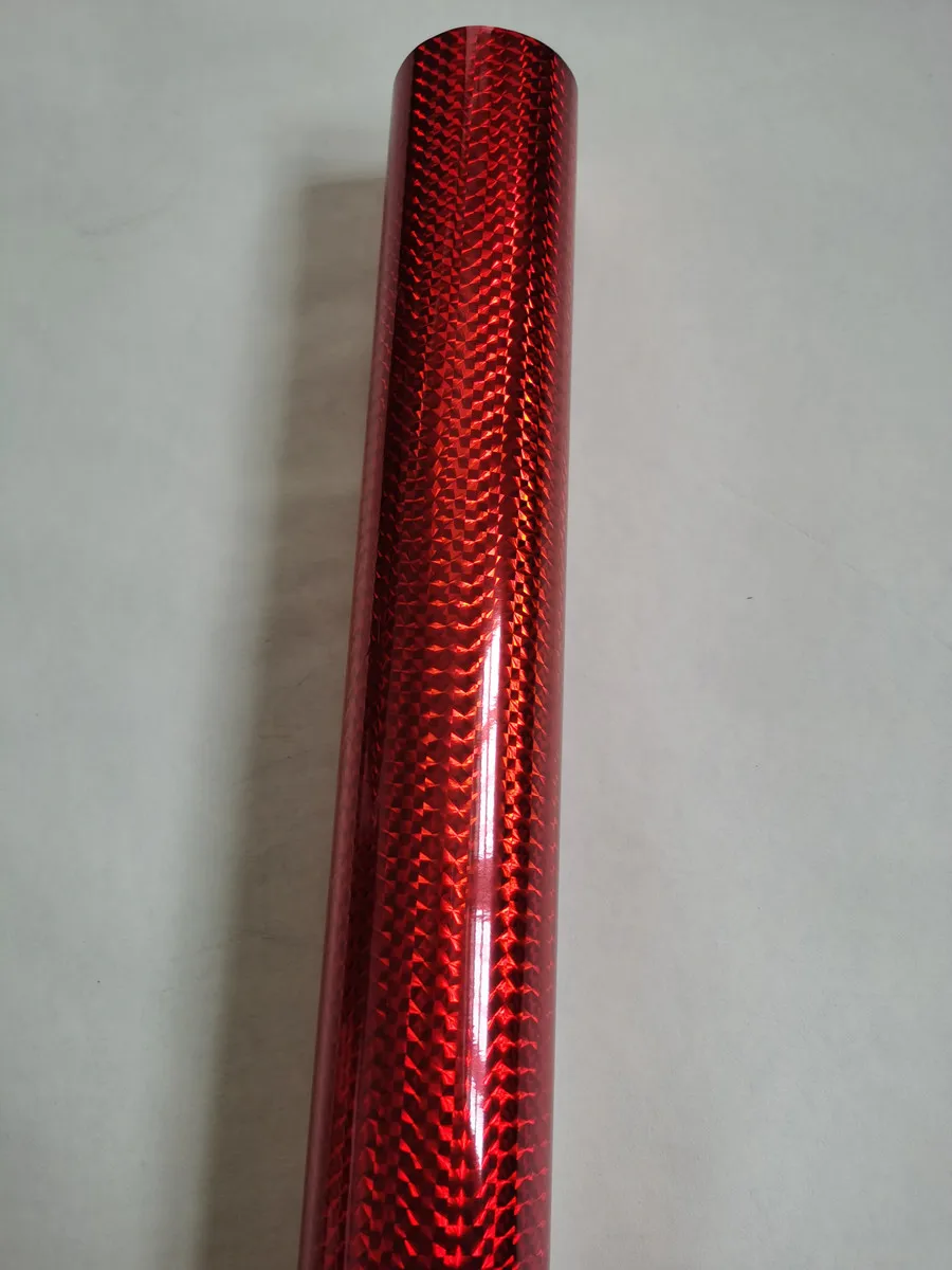 21cm x 120m Holographic foil hot stamping foil red color lattice pattern stamping foil hot press on paper or plastic