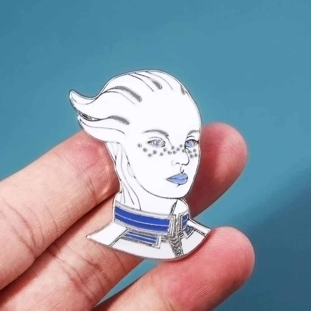 Mass Effect Pins Brooch Liara Figure Badge Brooches for Women Men Lapel Pin Jewelry