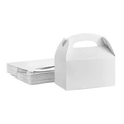 12 Uds. Cajas plegables de papel Kraft para pastel con asa, caja de papel marrón de Navidad para dulces, paquete dulce para magdalenas, envoltura de regalo artesanal