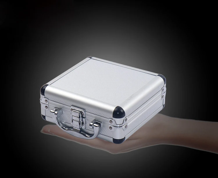 Small Toolbox 170x160x70mm Aluminum Tool Box Portable Instrument Box Storage Case with Lining Foam Handheld Impact Resistant