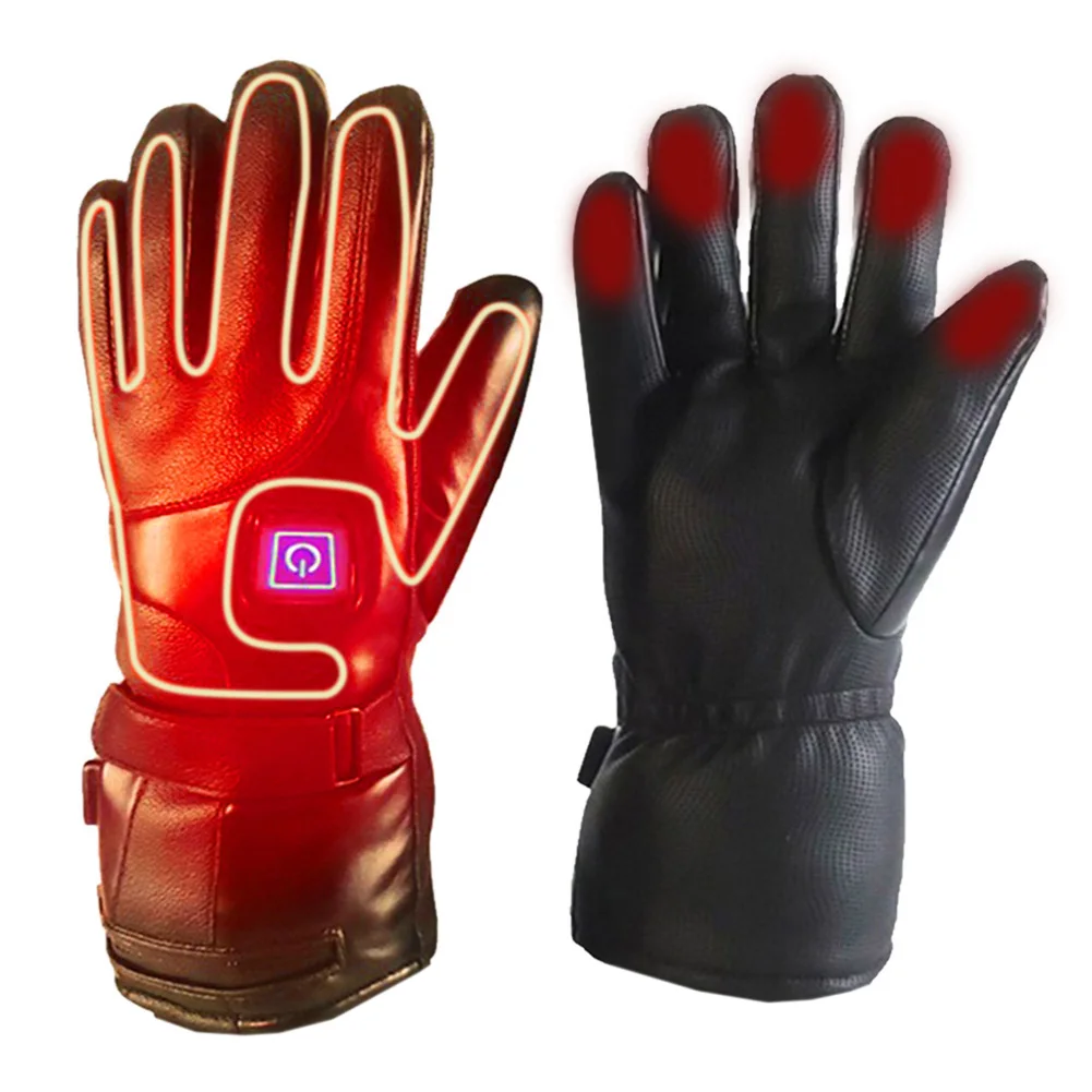 Men Women 7.4V Rechargeable Electric Warm Heated Gloves Battery Powered Heating Gloves Winter Sport Fishing Cold Gloves