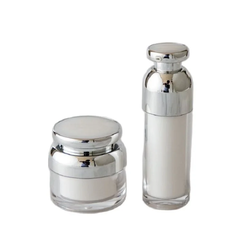 30g Sliver Cover Cream Jar Spray Packing Plastic Vacuum Cosmetic Bottle 20pcs/lot