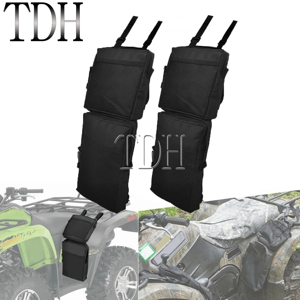 Black Hunting Bag ATV UTV Fender Bags Saddle Bag Luggage Storage Pack Zipper Pockets for Quad ATV 4-Wheeler Fender Cargo Storage