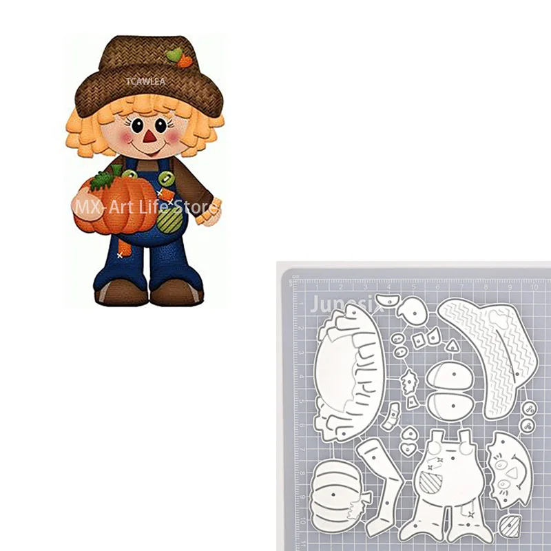 New Farm Boy Girl Cutting Dies Lovely Baby Doll Stencil for DIY Scrapbooking Craft Cards Decoration