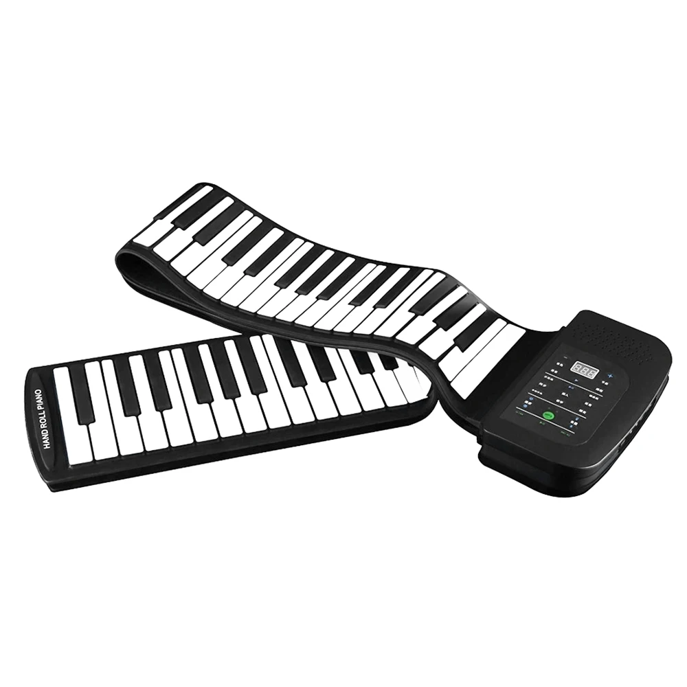 Portable 88 Keys Piano Electronic piano Silicone Flexible Folding Piano Foldable Keyboard Hand-rolling Piano with Sustain Pedals