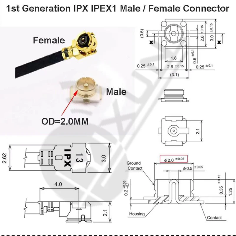 Cable Coaxial de extensión de antena, conector hembra F a uFL/u.FL/IPX/piezas, RF, para módulo 4G LTE, IPEX-1, 2 EP06-E