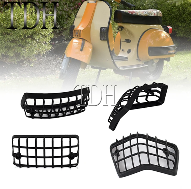 Black Motorcycle Plastic Front & Rear Turn Signal Light Grille Cover Guard Lens Grills Protector For PX VSX VNX LML Star Scooter