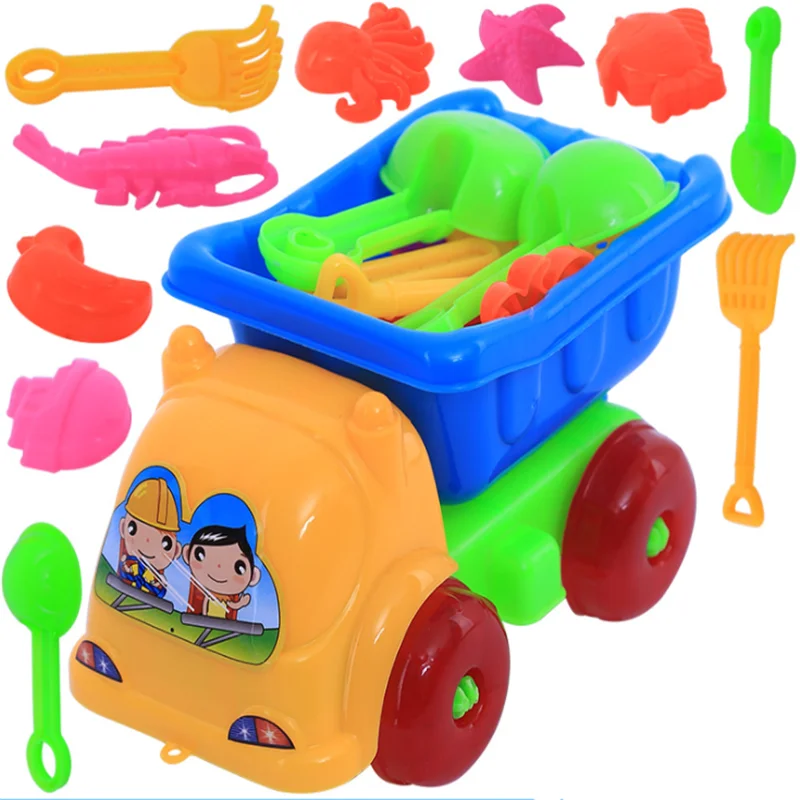 Mini 11Pcs Sand Beach Play Toys SetChildren Seaside Bucket Shovel Rake Kit Outdoor Digging Sand Shovel Play Molds Funny Tools