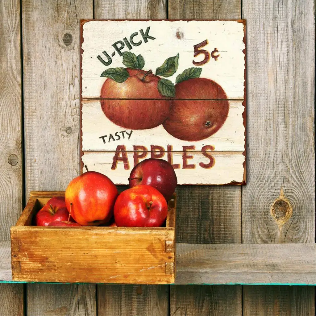 Tasty Apples Cents Retro Vintage Tin Bar Sign Country Home Decor /8x12 INCH