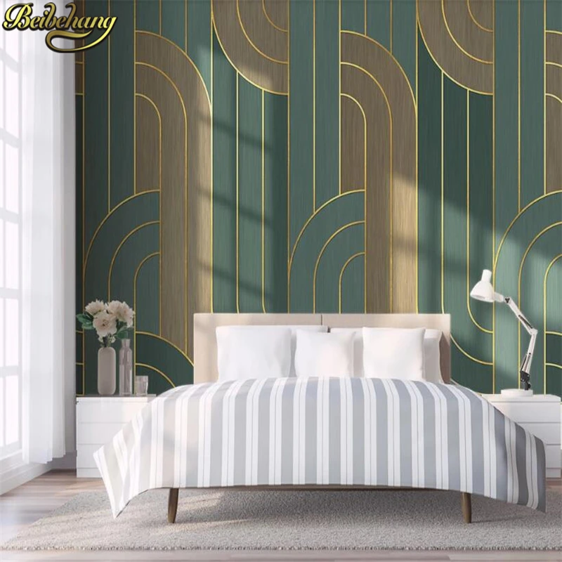 custom papel de parede 3d wallpaper European minimalist bedroom living room TV backdrop stripes abstract mural 3D wall Stickers