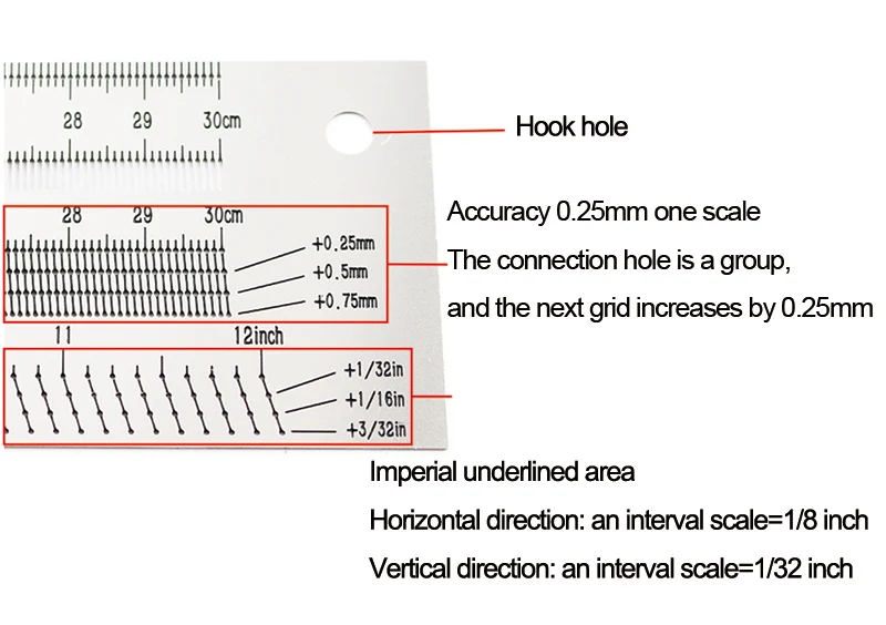Multifunction Copper Cap Scale Ruler T-type Hole Ruler High-precision Carpenter Scribing Mark Line DIY Carpenter Measuring Tool