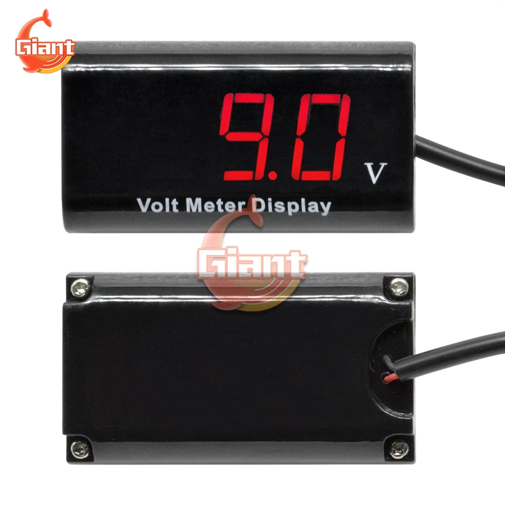 DC 5V 12V IPX6 Waterproof Voltmeter 12V Car Boat Motorcycle 0.56 inch LED Digital Display Volt Voltage Meter Mini Tester Panel