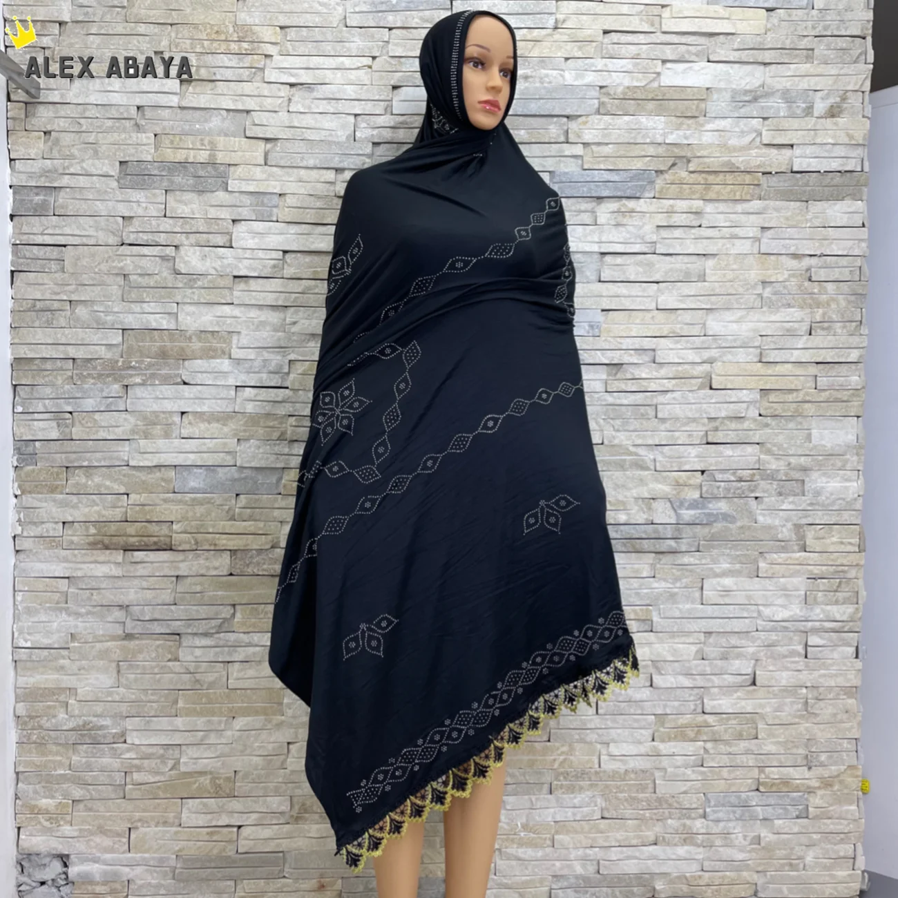 2021 Latest African Women Scarf 100% Cotton Big Size Scarf  Dubai Scarf Muslim Embroidery Hijab Scarf  For Pray Shawels