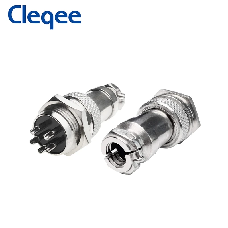 Cleqee-conector de aviación de 5 pines, hembra y macho conector de acoplamiento, conector Circular, GX16, 1 ud.