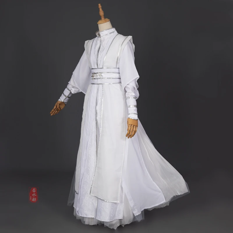 Chinese style knight pity Chu Wanning cosplay party costume Men Hanfu White Dress stage performance clothes