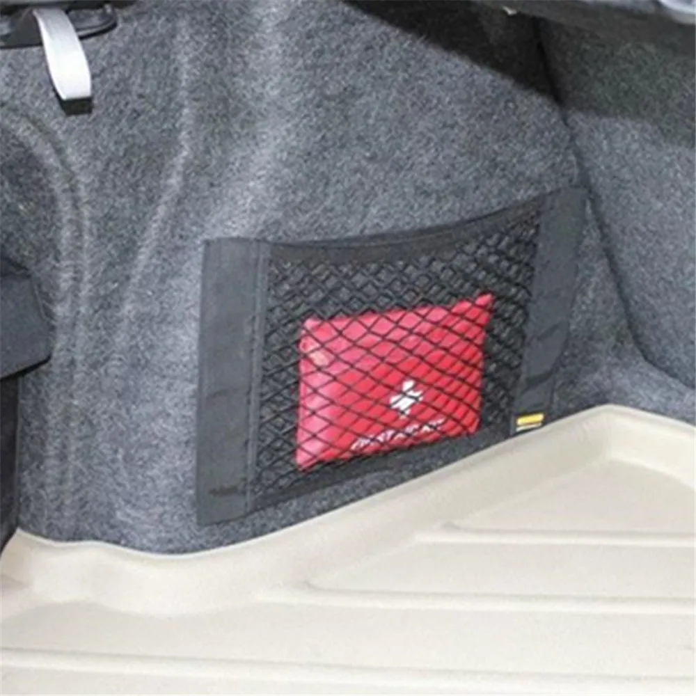 Bolsa de red de almacenamiento para caja de maletero de coche, pegatina para accesorios de audi a4, a5, a6, b5, b6, b7, q3, q5, q7, rs quattro s