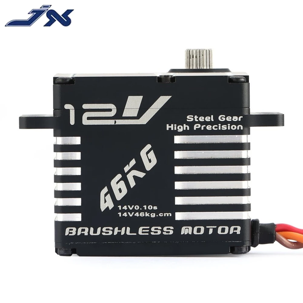 JX BLS-12V7146 HV 11.1-14V Waterproof Steel Gear Full CNC Aluminium Shell Coreless Servo For RC Car Helicopter Truck Robot Toys