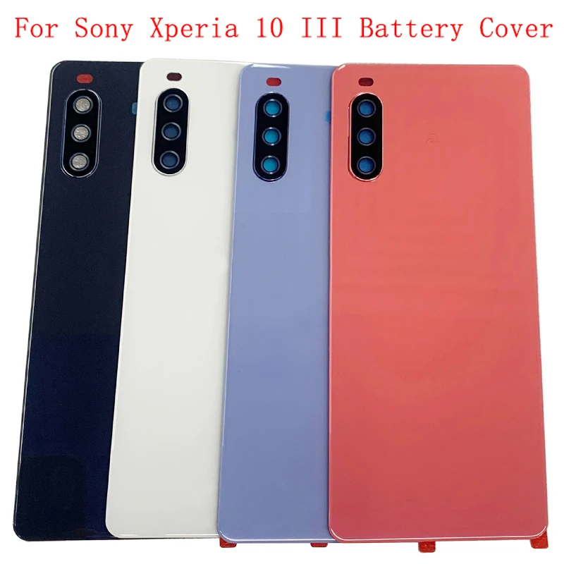 Original Battery Cover Rear Door Panel Housing Case For Sony Xperia 10 III Back Cover with Camera Lens Replacement Repair Parts