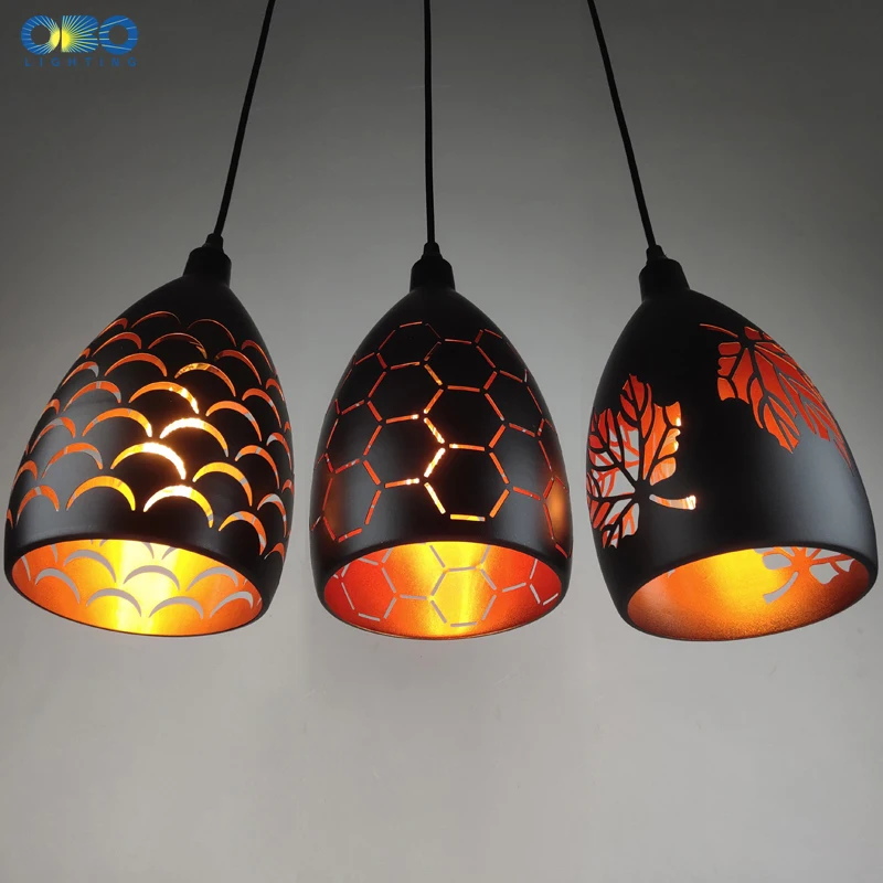 Vintage Pendant Lamp Nordic Porous Loft  E27 With Bulb Bar/Restaurant/Coffee Shop Iron Black Lampshade Pendant Lights