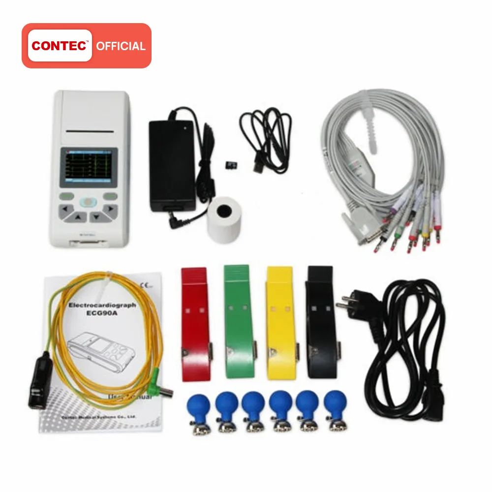 CONTEC elettrocardiografo a macchina ECG/ECG a 12 canali, software per PC, Touch Screen ECG90A