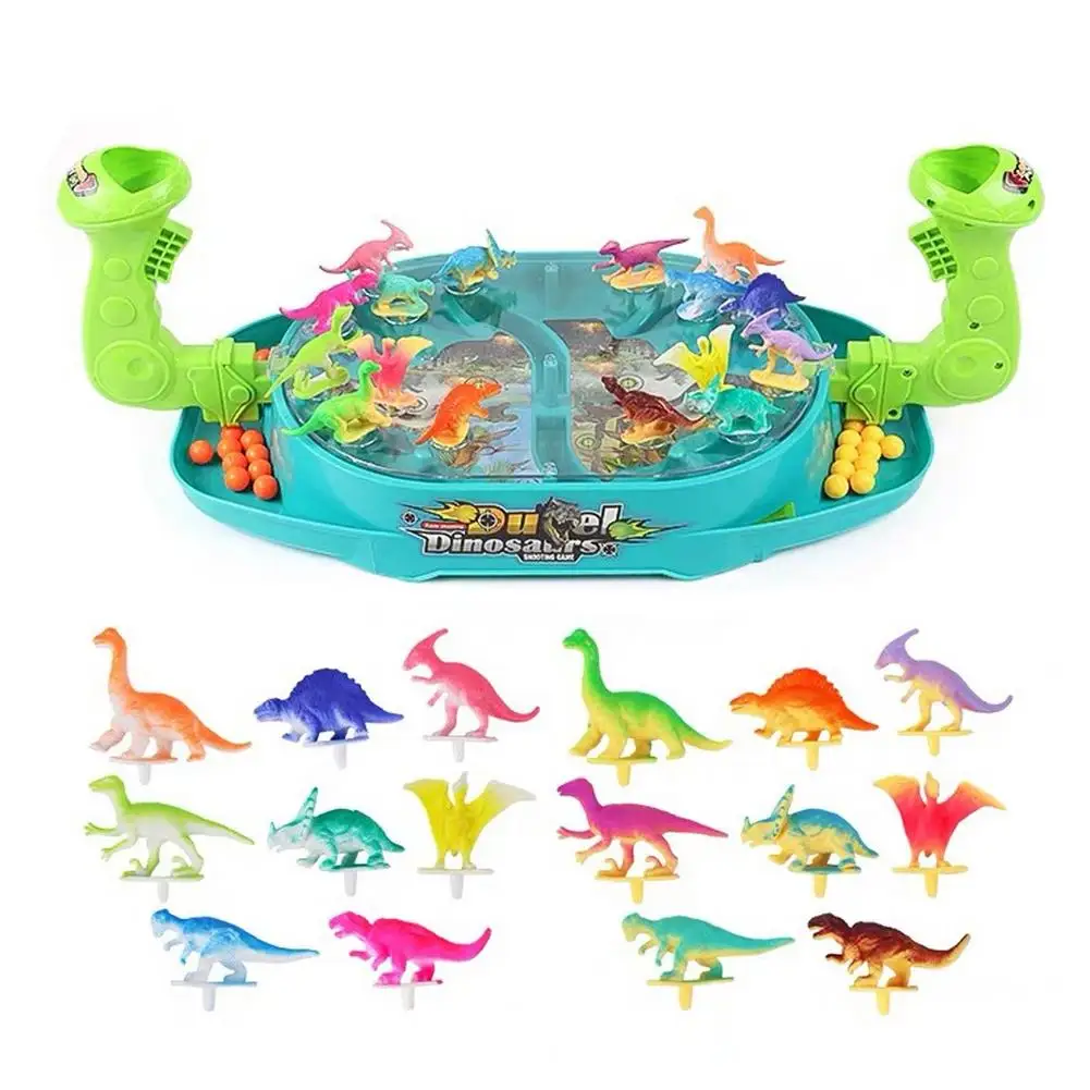 Children Desktop Game Dinosaur Model Battle Shooting Bead Parent Child Family Party Interactive Educational Toy For Boy Girl