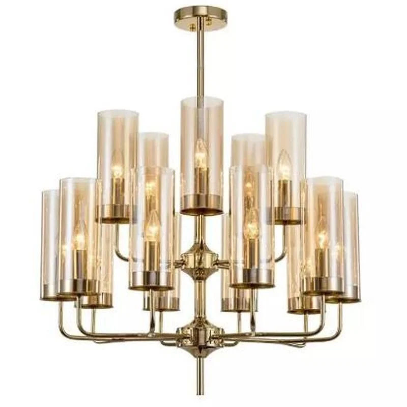 

Modern luxury glass chandelier 6-15 heads blue/amber nordic LED Hanging Lamp living dining room bedroom indoor lighting fixtures