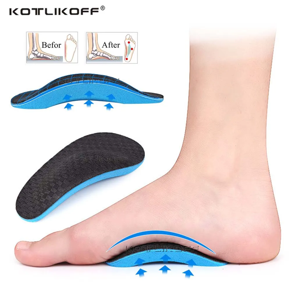 Unisex Orthopedic Insoles For Shoes Cushion Arch Support Foot Massage Pad Pain Relief Flat Feet Self-Adhesive Shoe Sole Inserts