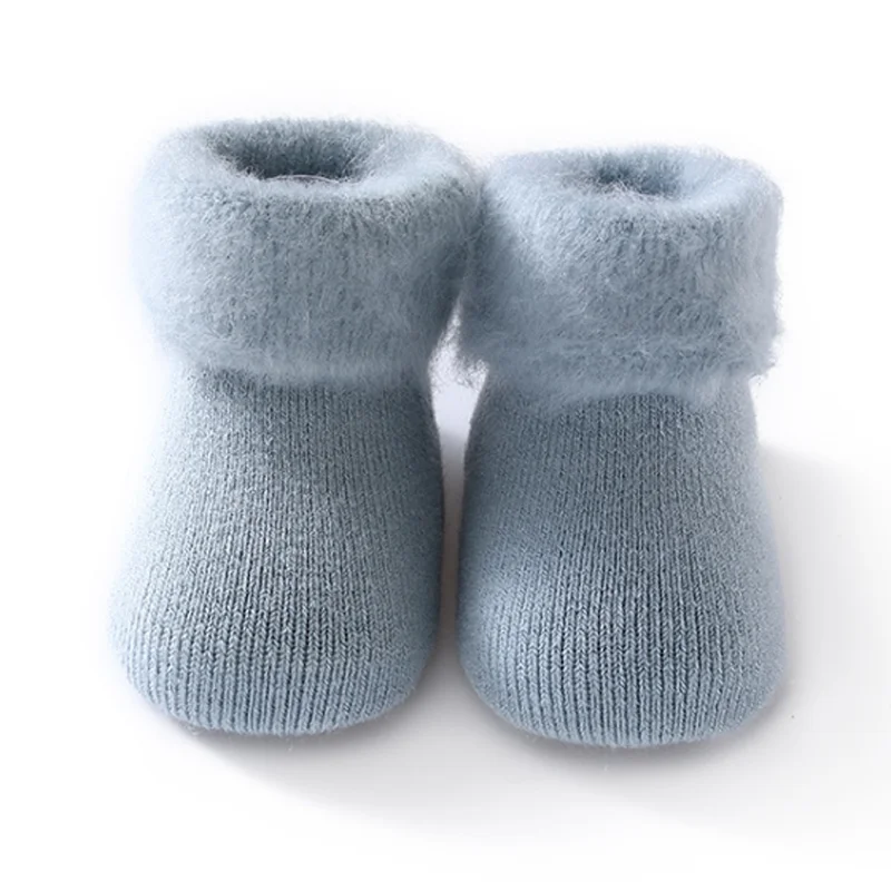 Chaussettes antidérapantes pour bébé, chaussettes pour nouveau-né, garçons et filles, épaisses et chaudes, hiver, 2020