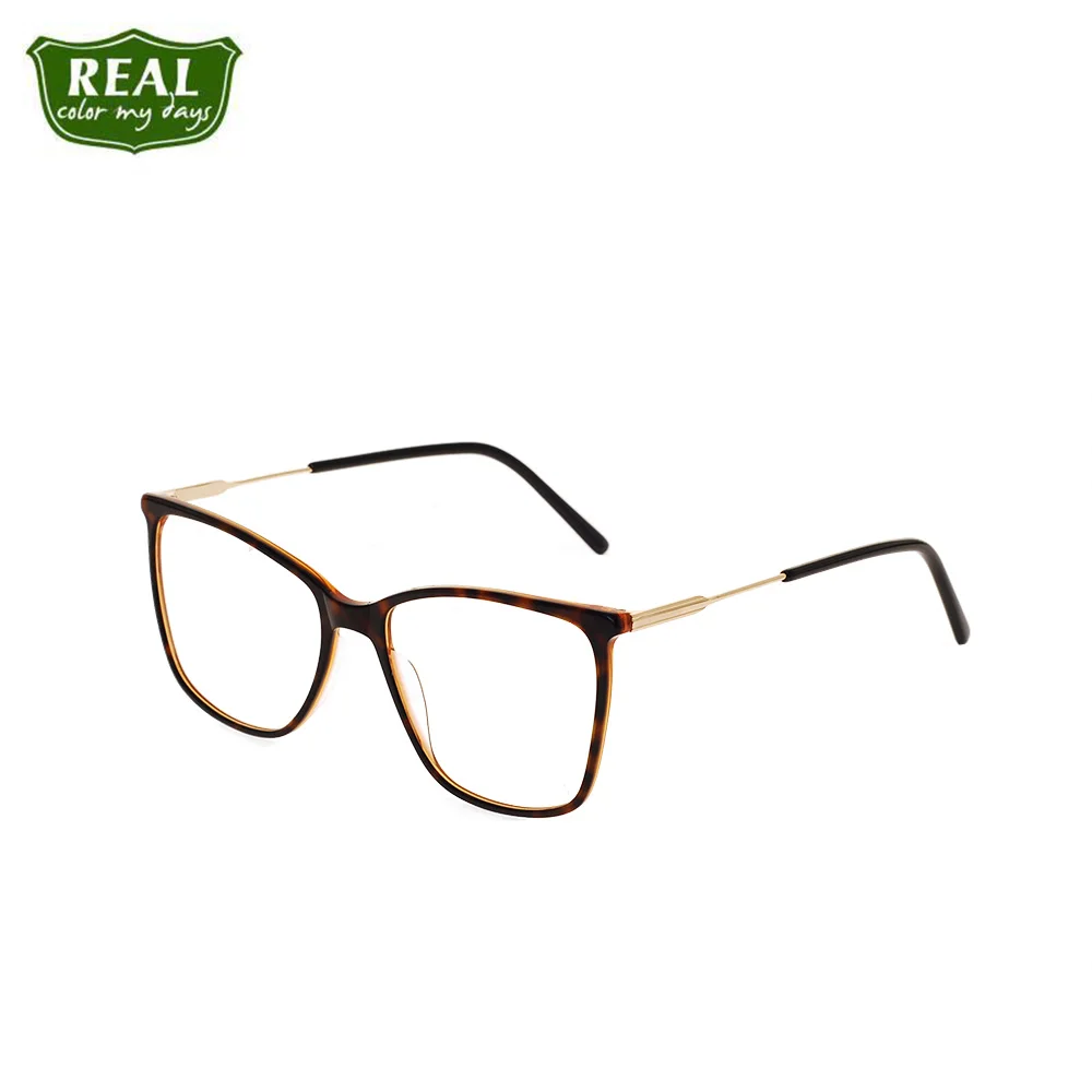 

REAL Multicolor Acetate Women Glasses Frame Metal Foot Silk Brand Designer Eyeglasses Prescription Optical Myopia Frame Eyewear