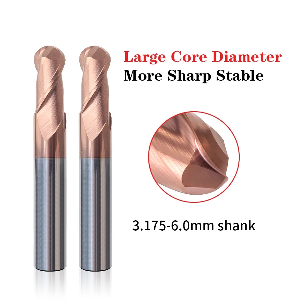 Imagem -02 - Purposes Carbide Milling Cutter Tungsten Aço Router Bit Cnc Ferramentas de Corte Ball Nose End Mills Flauta Morango Hrc55