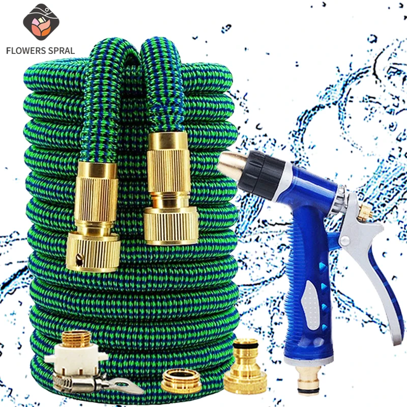 

The New For Garden Car Wash 17FT-150FT Flexible Garden Hose Garden Watering Gun Outdoor Irrigation Hoseextendable Hose 30 Meters