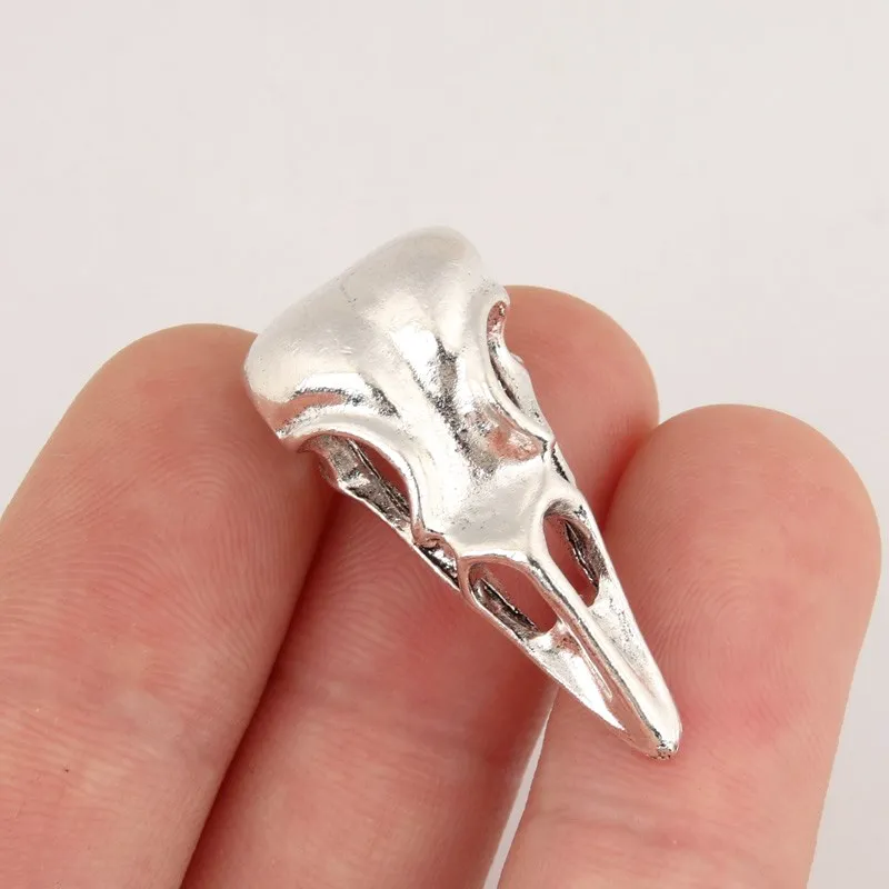 10pcs Silver Color 30x13.5mm Bird Beak Charms Skull Pendant Fit DIY Jewelry Making Handcrafted Accessories