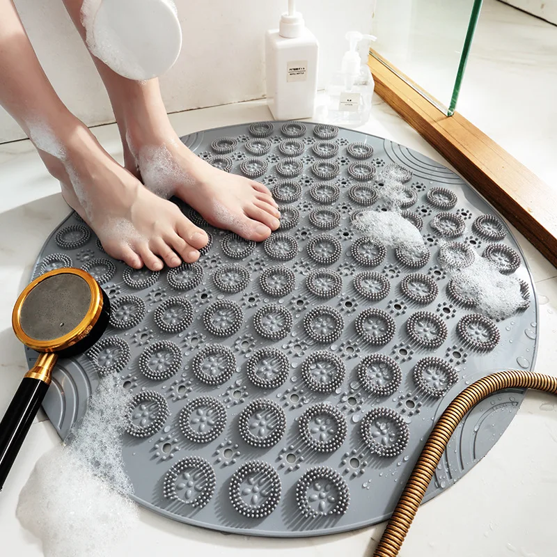 

Non-slip Shower Mat Suction Cup Bath Mat Round Bathroom Massage Mat PVC Mat