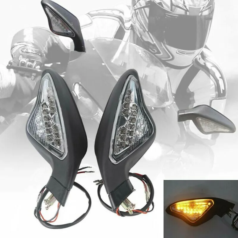 

Motorcycle Rear View Side Mirror W/ LED Turn Signal Light For DUCATI 848 1098 1098S 1098R 1198 1198S 1198R