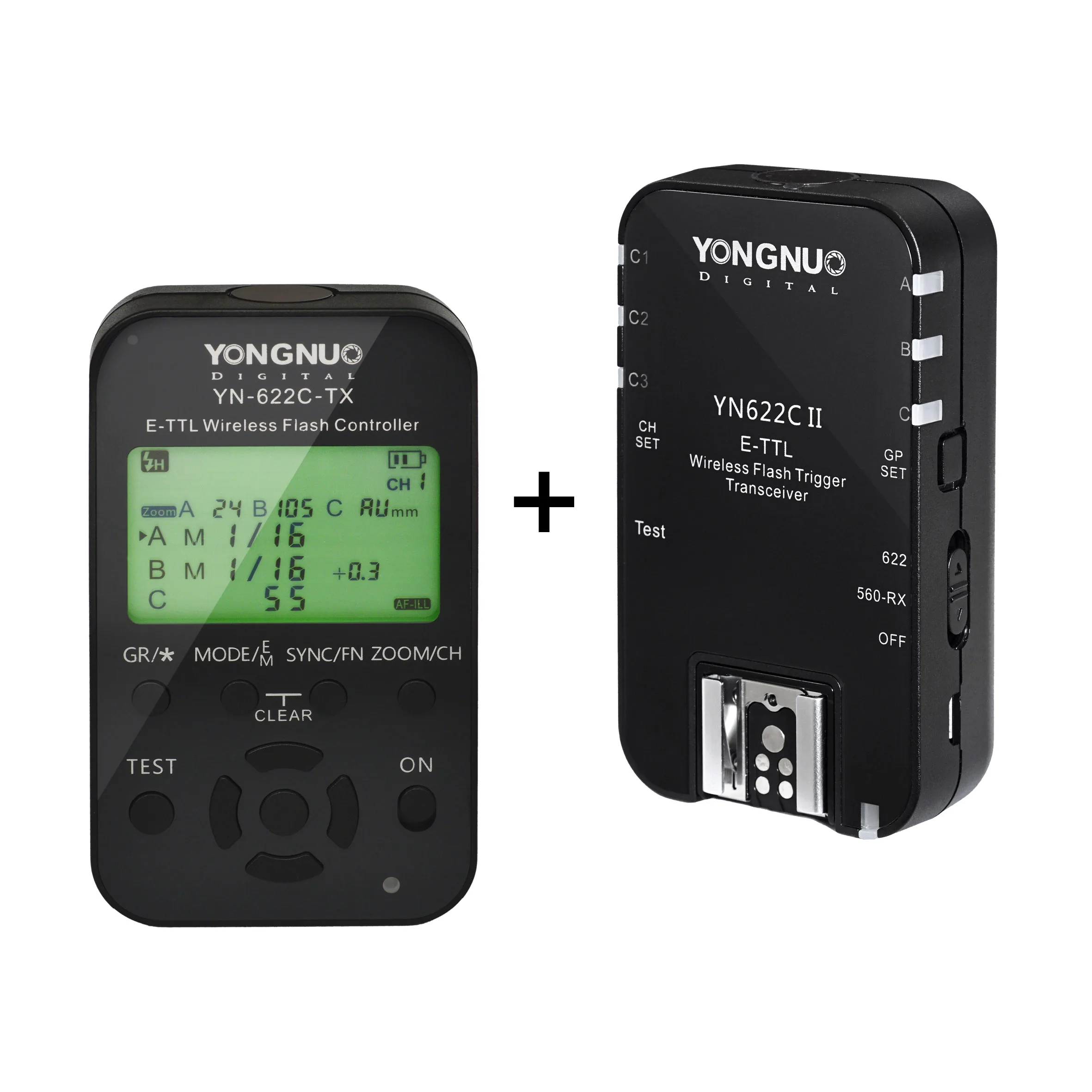 YONGNUO Wireless TTL Flash Trigger YN622 C II  YN-622-TX KIT with High-speed Sync HSS 1/8000s for Canon Camera 500D 60D 7D 5DIII