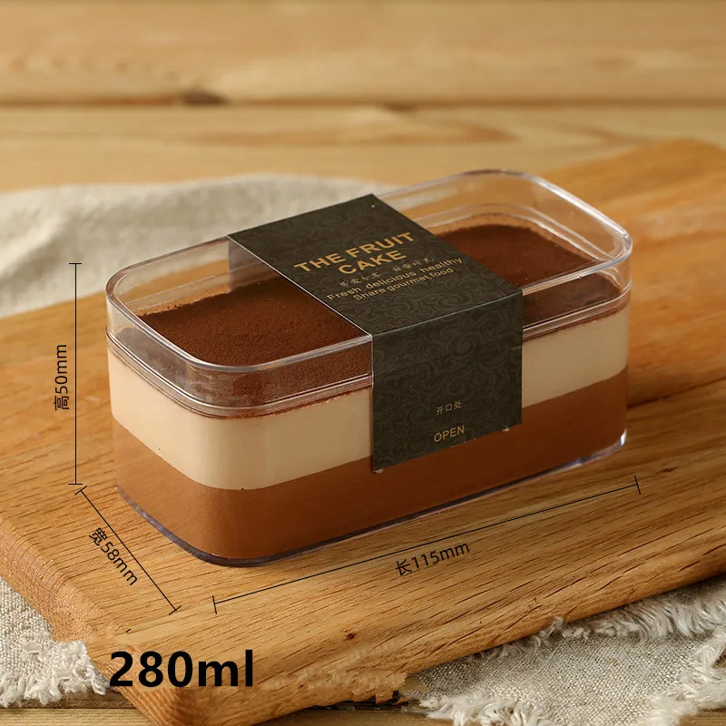 15pcs High quality tiramisu mousse cake pastry packaging boxes transparent hard plastic dessert cookies candy snack cup with lid