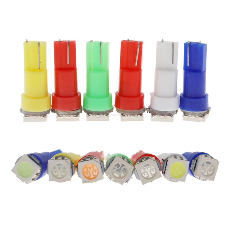 

10PCS 12V T5 led 17 37 73 74 SMD 1210/3528 Auto LED Lamp Car Dashboard Instrument Light Bulbs 12V white blue red Signal Lamp